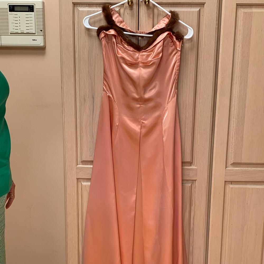 1920’s silk and mink evening gown
